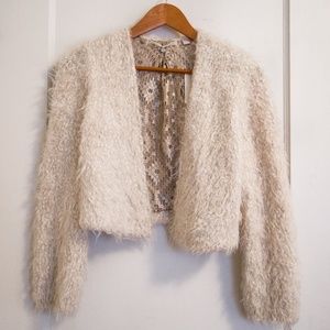 Anthropologie - Faux-Fur Bomber Knitted & Knotted